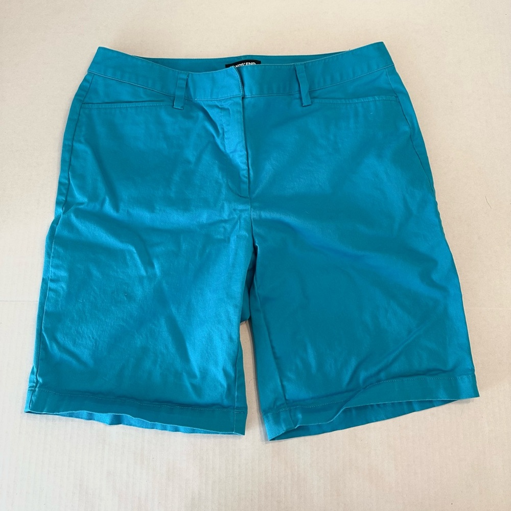 Lands' End Blue Bermudas with Tailored Style and Mid-Length Design